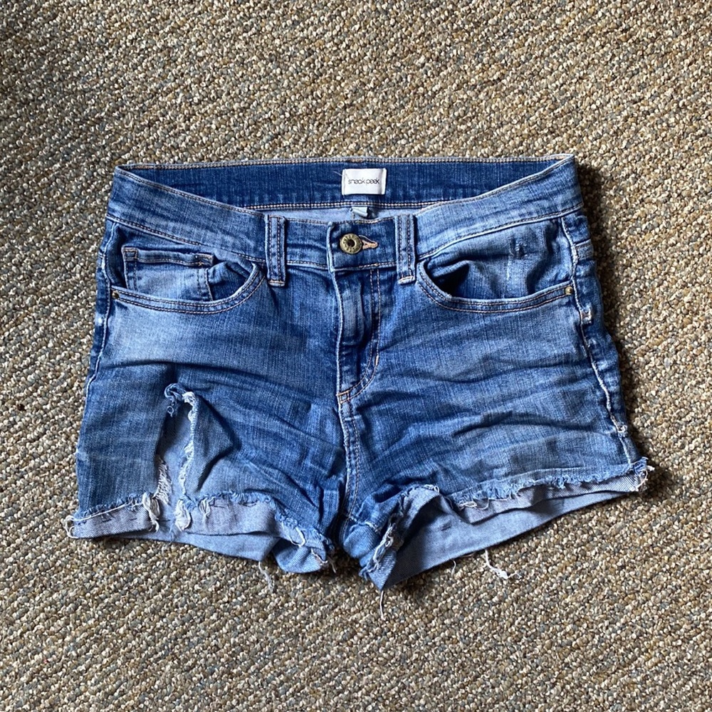 Hand Painted Reworked Denim Shorts - Picture 2 of 2